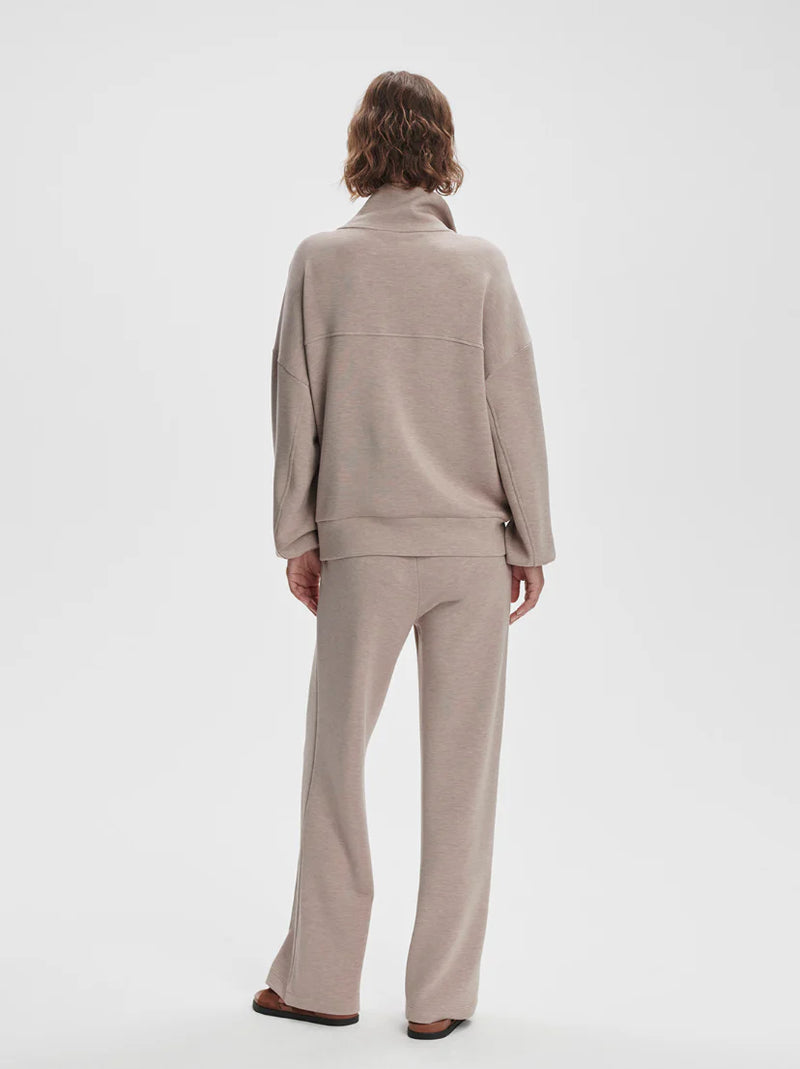 Varley Garcia Zip Through Sweat - Taupe Marl