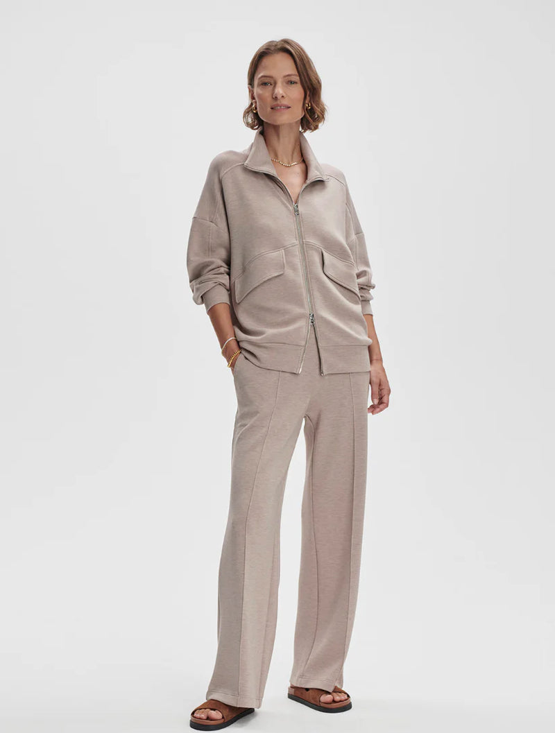 Varley Garcia Zip Through Sweat - Taupe Marl