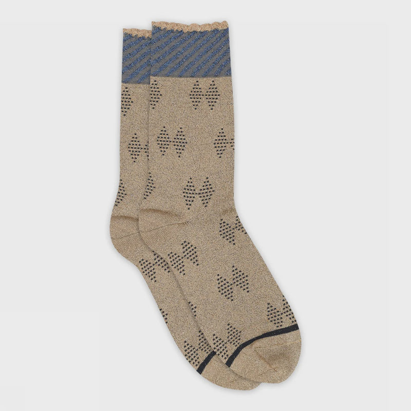 MP Denmark Flora Glitter Sock - Golden Tan