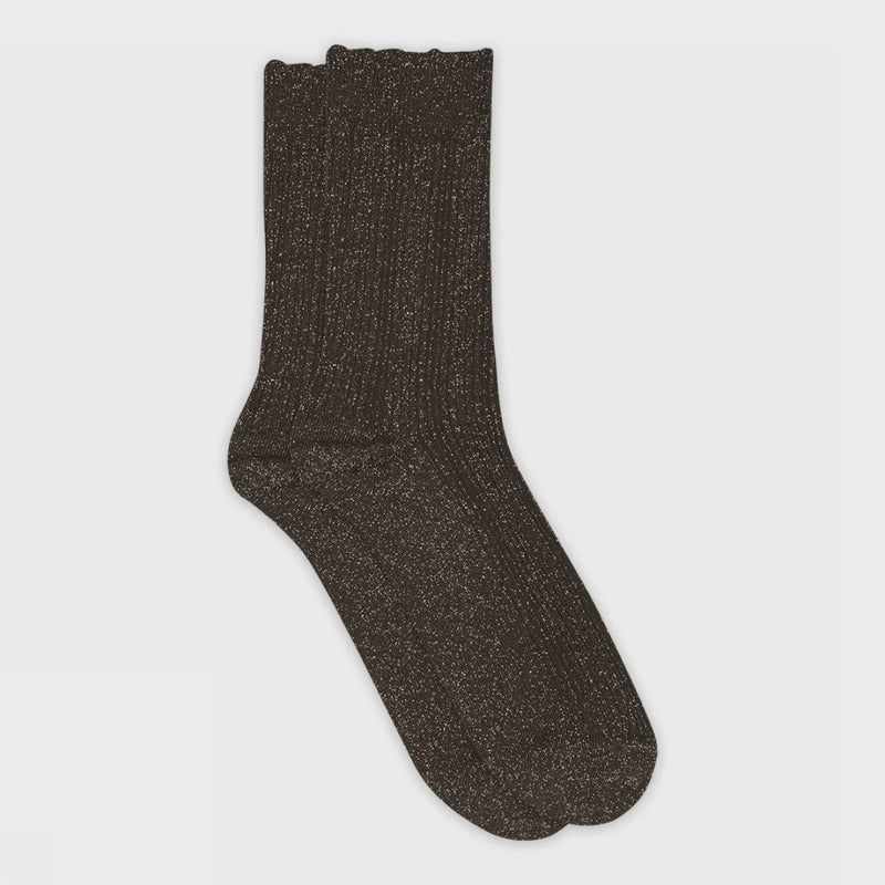 MP Denmark Julia Glitter Socks - Dark Brown