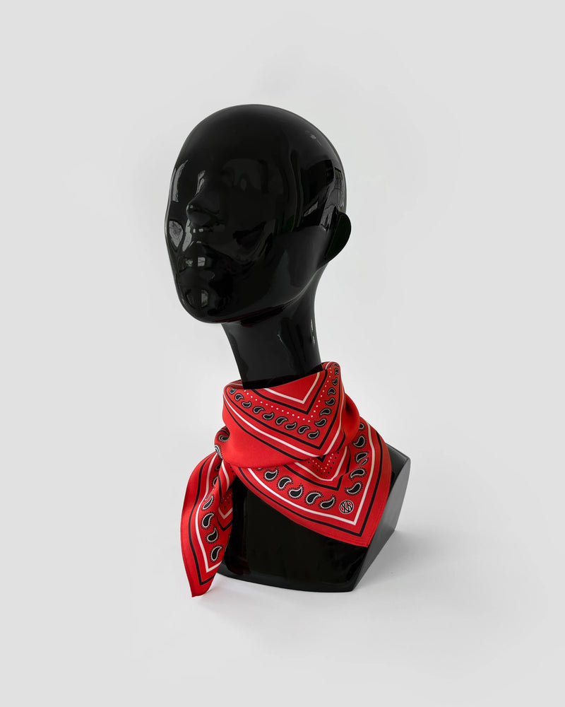 Lescarf Paisley Scarf - Red