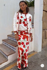 Never Fully Dressed Tomato Embroidered Cardigan - Cream