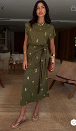 Never Fully Dressed Shell Midi Dress - Khaki