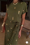 Never Fully Dressed Shell Midi Dress - Khaki