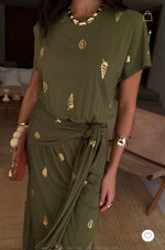 Never Fully Dressed Shell Midi Dress - Khaki