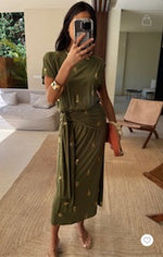 Never Fully Dressed Shell Midi Dress - Khaki