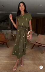 Never Fully Dressed Shell Midi Dress - Khaki