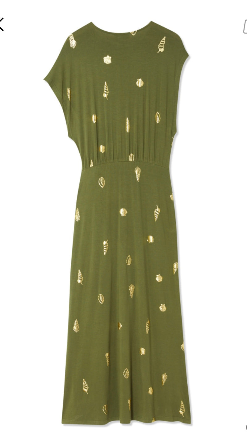 Never Fully Dressed Shell Midi Dress - Khaki