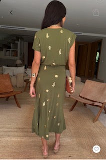 Never Fully Dressed Shell Midi Dress - Khaki