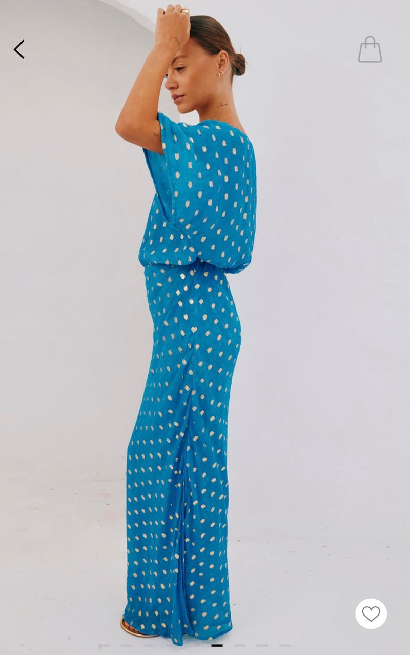 Never Fully Dressed Tilly Dress - Blue Jacquard
