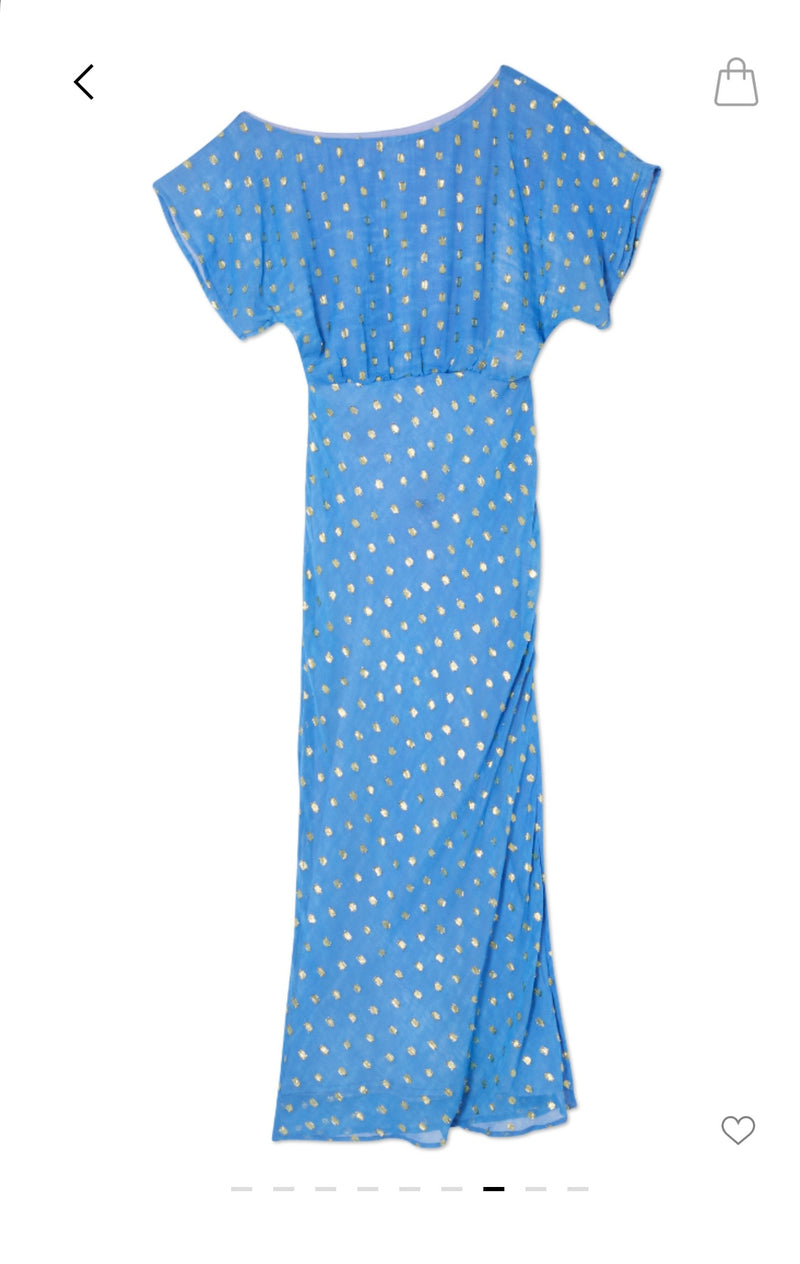 Never Fully Dressed Tilly Dress - Blue Jacquard