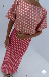 Never Fully Dressed Tilly Dress - Pink/Red Jacquard