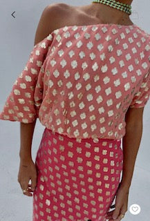 Never Fully Dressed Tilly Dress - Pink/Red Jacquard