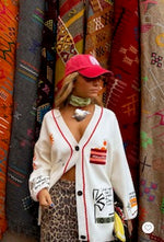 Never Fully Dressed Poema Martha Cardigan - White/Multi