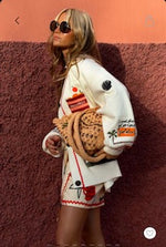 Never Fully Dressed Poema Martha Cardigan - White/Multi