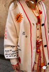 Never Fully Dressed Poema Martha Cardigan - White/Multi