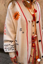 Never Fully Dressed Poema Martha Cardigan - White/Multi