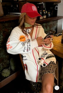 Never Fully Dressed Poema Martha Cardigan - White/Multi