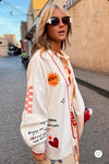 Never Fully Dressed Poema Martha Cardigan - White/Multi