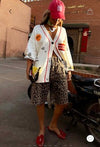 Never Fully Dressed Poema Martha Cardigan - White/Multi