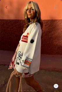 Never Fully Dressed Poema Martha Cardigan - White/Multi