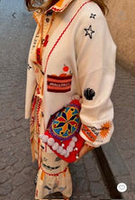 Never Fully Dressed Poema Martha Cardigan - White/Multi