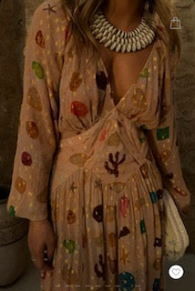 Never Fully Dressed Shell Reign Dress - Gold Multi