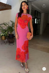 Never Fully Dressed Pink Poppy Sleeveless Mesh Dress - Pink Poppy