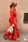 Never Fully Dressed Pollenca Shirt Dress - Red/Cream