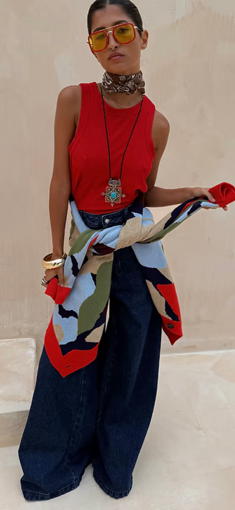 Never Fully Dressed Abstract Callie Cardigan - Navy