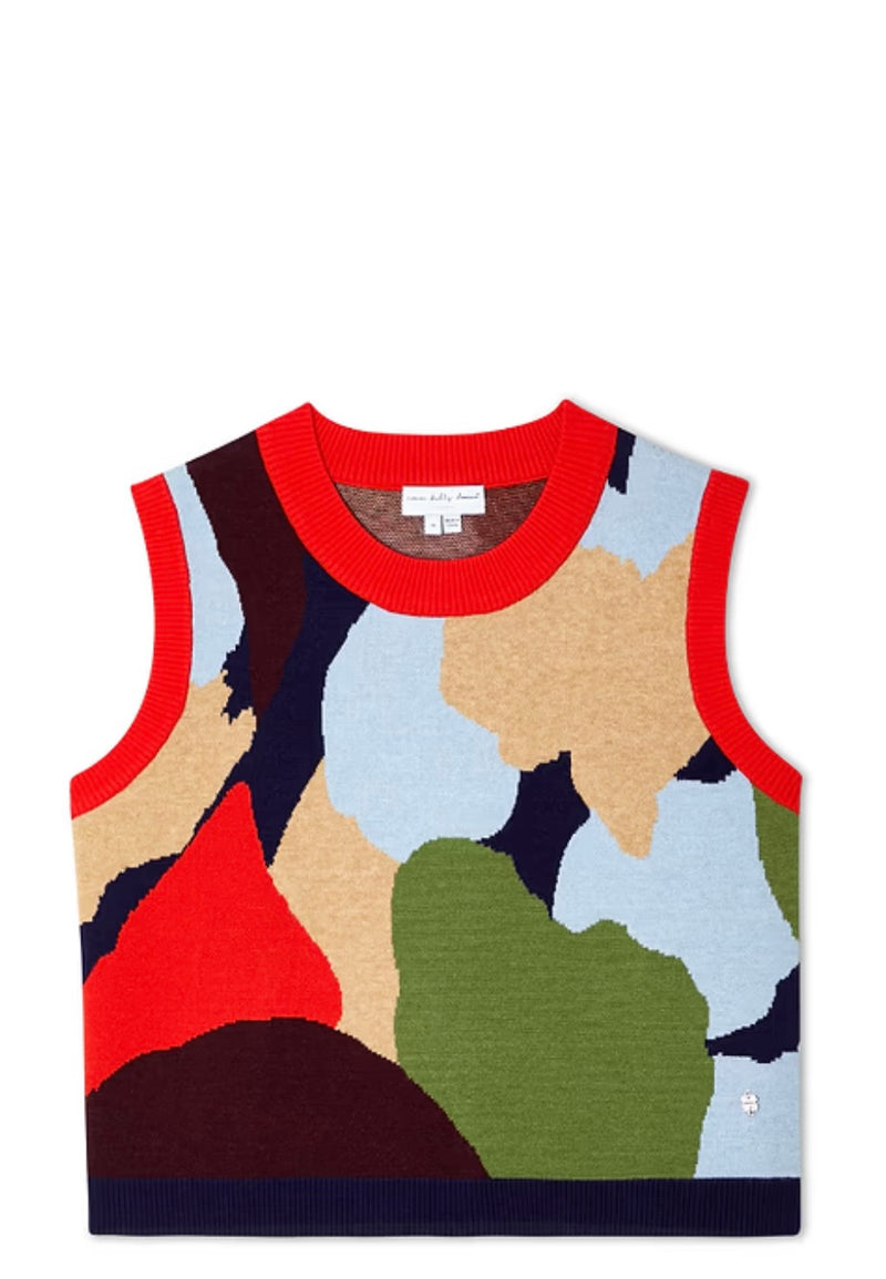 Never Fully Dressed Abstract Knit Tank - Navy
