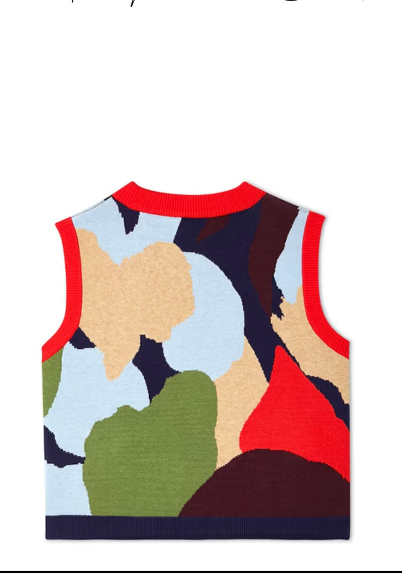 Never Fully Dressed Abstract Knit Tank - Navy