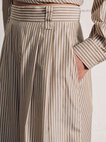 Vivere Isla Wide Palazzo Pant - Beige Stripe