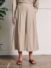 Vivere Isla Wide Palazzo Pant - Beige Stripe