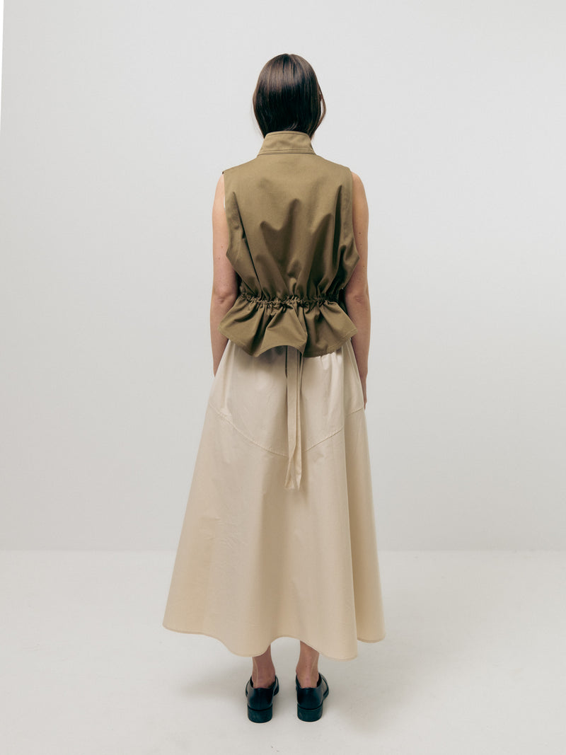 Emin + Paul Utility Vest Jacket - Khaki