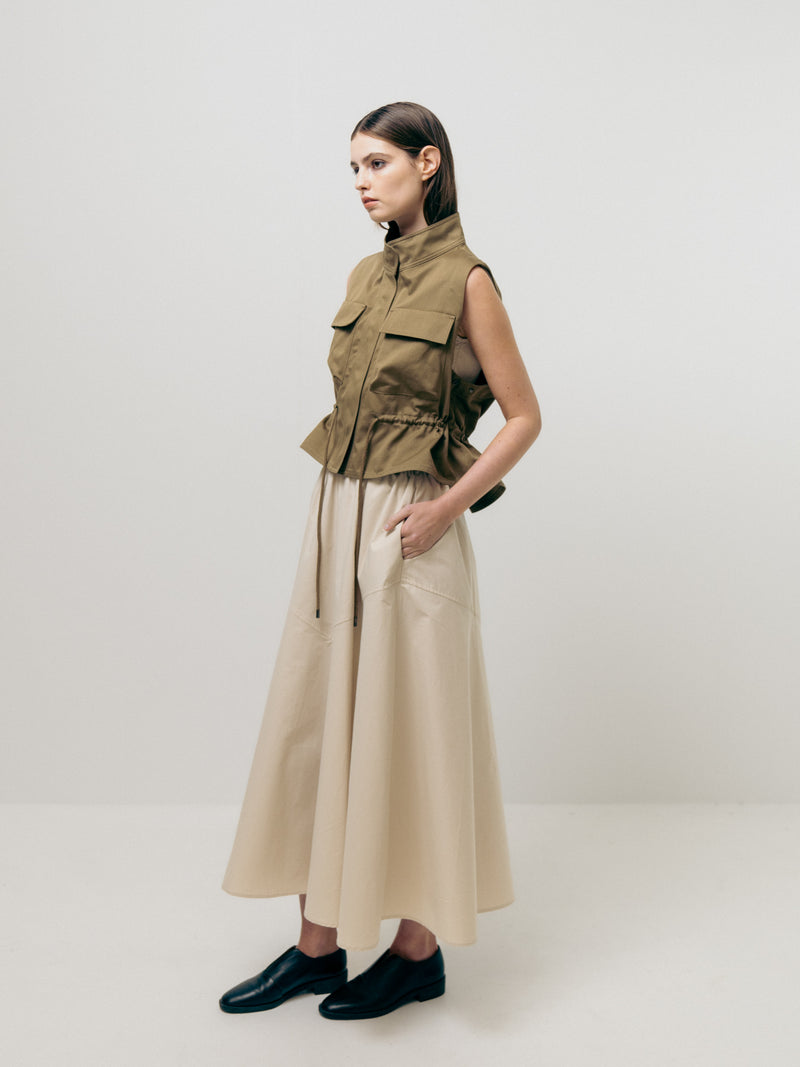 Emin + Paul Utility Vest Jacket - Khaki