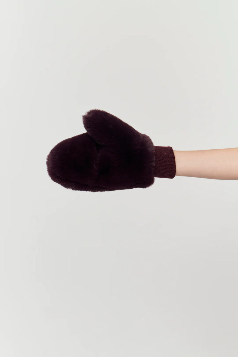 Jakke Mira Faux Fur Gloves - Burgundy