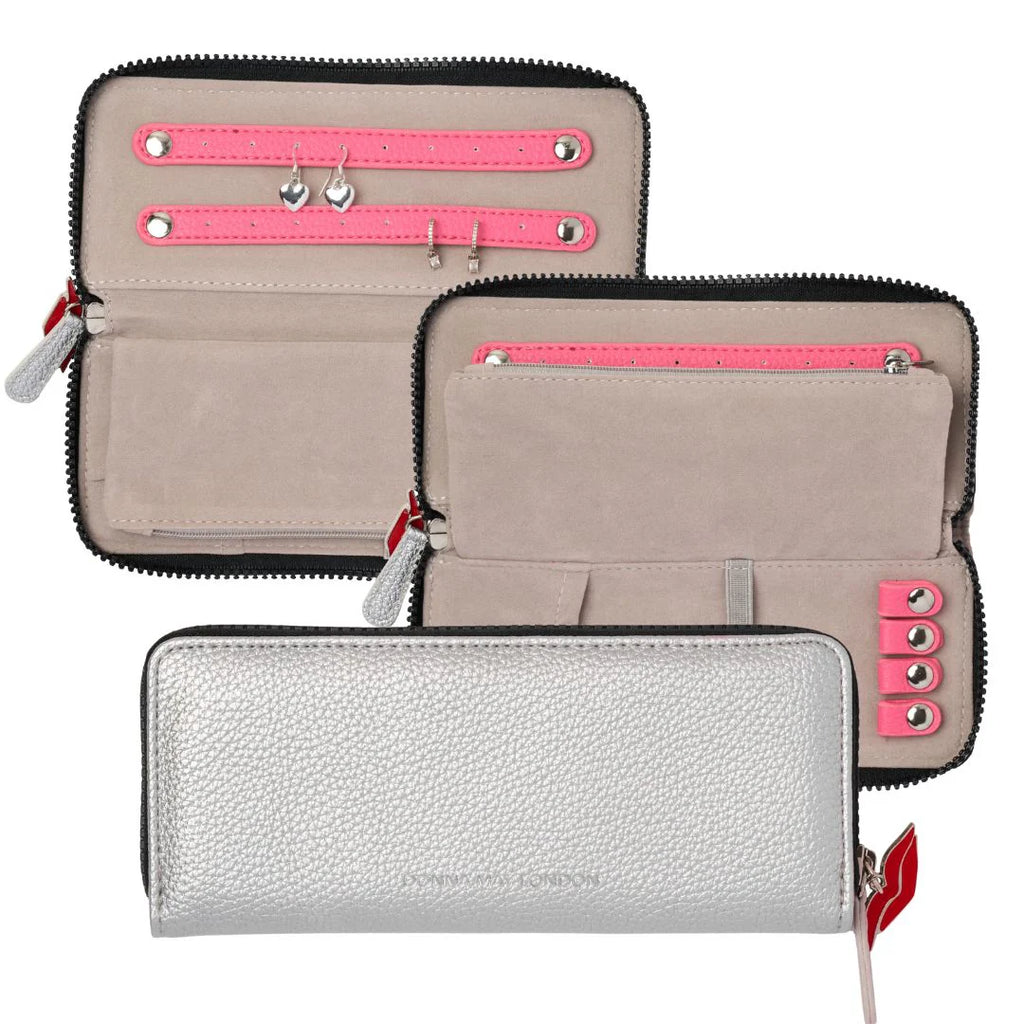 Donna May London Jewellery Wallet - Silver Faux Leather