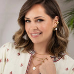 Scream Pretty Hannah Martin Baroque Pearl Huggie Earrings - Gold