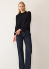 Loop Cashmere Split Back Sweater - Black