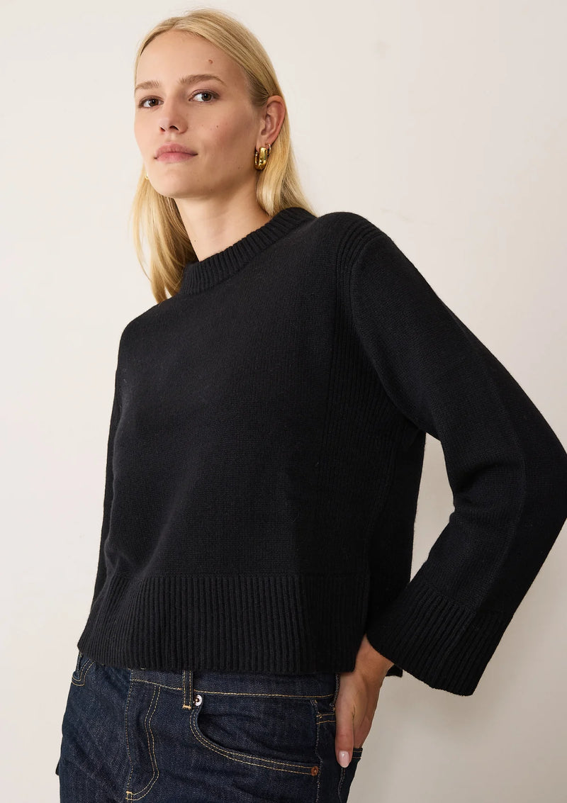 Loop Cashmere Split Back Sweater - Black – Lulu&M