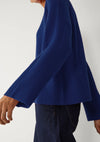 Loop Cashmere Ribbed Detail Lofty Crew - Sodalite Blue