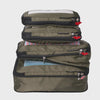 Donna May London Set of 4 Compression Packing Cubes – Khaki With Pink Leopard Interior