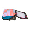 Donna May London Set of 4 Compression Packing Cubes – Khaki With Pink Leopard Interior