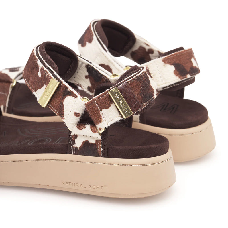 Woden Line Sandals - Cow Animal Print
