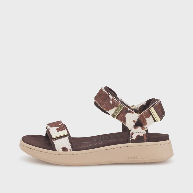 Woden Line Sandals - Cow Animal Print