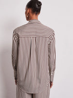 Vivere Lois Stripe Easy Shirt - Brown/Cream
