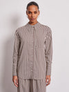 Vivere Lois Stripe Easy Shirt - Brown/Cream