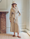 Vivere Miriam Tie Front Shirt - Beige Stripe