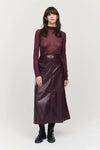 Jakke Molly Midi Faux Leather Skirt - Burgundy